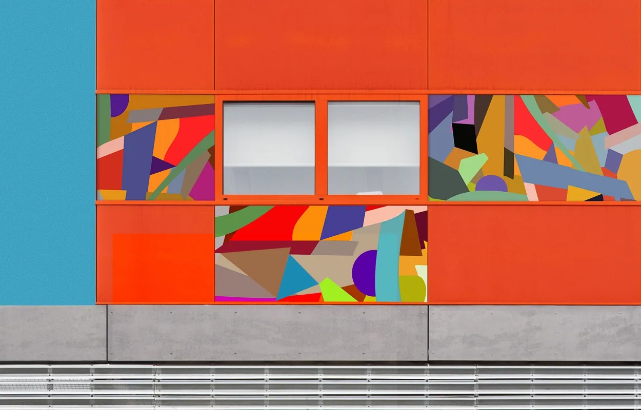 KOLLAGƎ as outdoor panelling for architectural use.